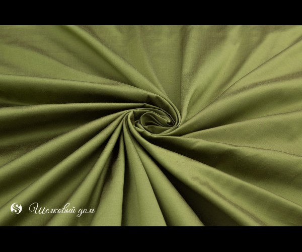 Натуральный шёлк травяного зеленого цвета